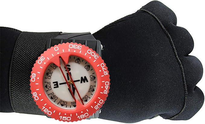 Scuba Choice Diving Compass (Wrist/Bungee Mount) – Easy-to-Read Underwater Navigation Tool for Scuba Diving, Durable Design with Rotating Bezel, Reliable Directional Aid for Deep Dive Adventures