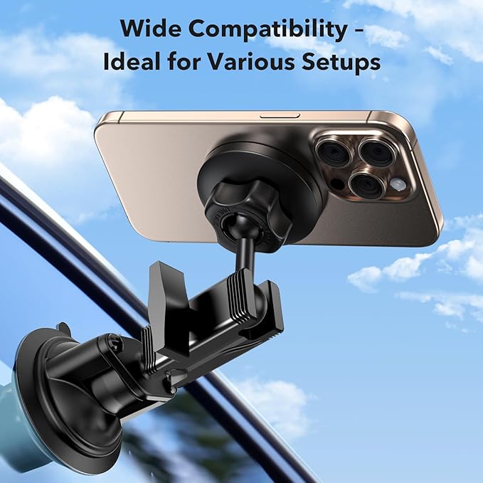 Magnetic Phone Mount with 20mm Ball Base – Ultra-Stable Anti-Slip Magnetic Holder, Compatible with Tackform, Bulletpoint, Elgato 20mm Mounting Systems