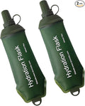 WILDREEDS 500ml Soft Flask, TPU Collapsible Soft Water Bottle for Hydration Pack, Running Vest, Folding Water Bottle for Hiking Cycling Climbing-2Pcs, Green