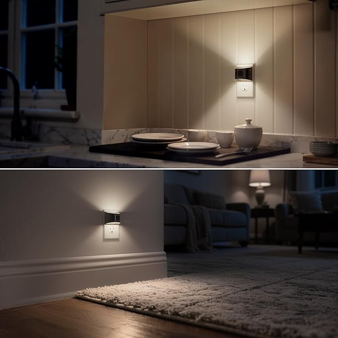 DORESshop LED Night Light[2 Pack], Night Lights Plug into Wall, 3 Mode Plug in Night Light with Motion Sensor, Dusk to Dawn Sensor, 5000K Daylight White, Nightlights for Adults, Bedroom, Hallway