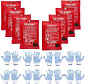 Blankets 8 Packs with Gloves. High Heat-Resistant fire Blankets for Home Security, Kitchen and Camping, Emergency fire Blankets for Home and Kitchen,