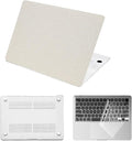 Hard Case for New MacBook Air 13 inch M2 M3 M4 2022 2024 2025 Release (Model A3240 A3113 A2681),13.6" Protective Case Cover & Keyboard Cover for Laptop Air 13.6",Leather Beige