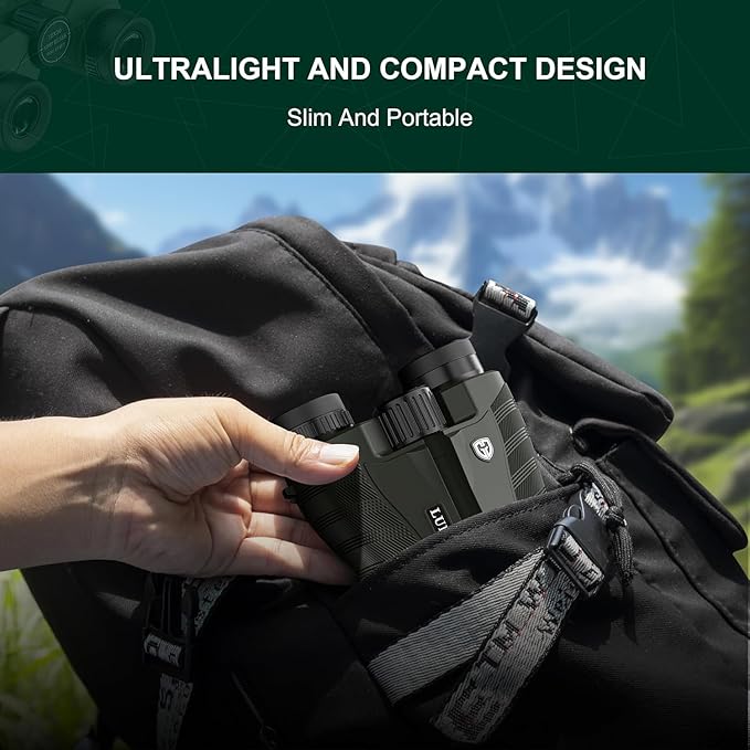 25x32 UHD Compact Binoculars for Adults High Powered - Large View Binoculars with Clear Low Light Vision - Super Bright Lightweight & Waterproof Binocular for Bird Watching Travel Hunting