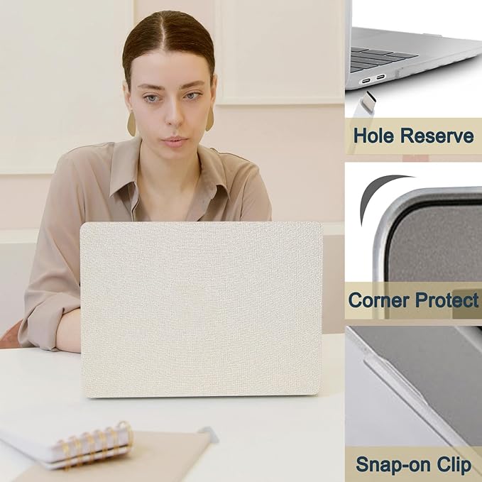 Case for New MacBook Pro 15 inch 2019 2018 2017 2016 Release (Model A1990 A1707),Anti-Fingerprint Hardshell Protective Case Cover & Keyboard Cover for Pro 15.3",Leather Beige