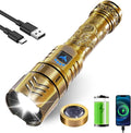SKYFIRE LED Flashlights High Lumens with Ignition Lens,3000lm Super Bright Rechargeable Flashlight,Zoomable 4 Modes Waterproof Tactical Flash Light for Camping Essentials Outdoor and Home Gift