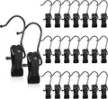 Hotop 20 Pieces Boot Hanger Clips for Closet, Laundry Hanging Hooks Heavy Duty Clips Boot Holder Portable Single Hooks Space Saving for Pants Jeans Clothes Hats Tall Towels (Black)