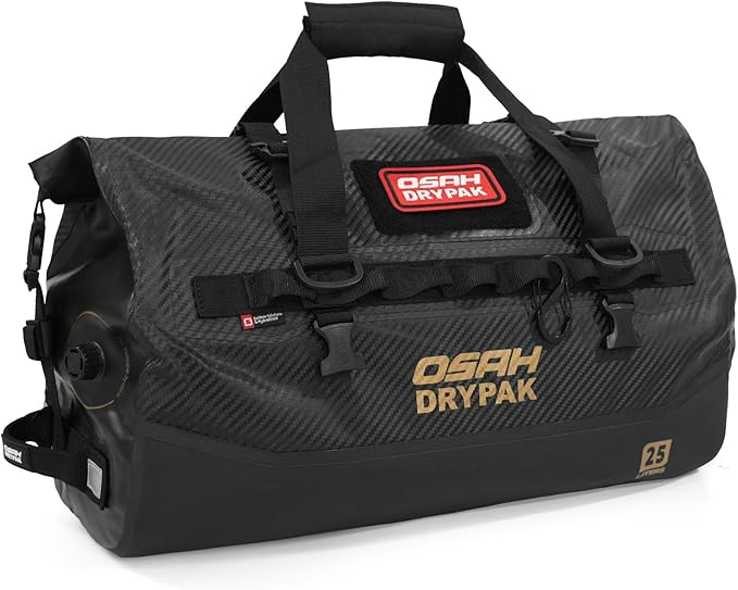 OSAH DRYPAK Waterproof Duffel Bag 25L/40L/60L – Heavy-Duty Motorcycle Tail Bag, Roll-Top Dry Bag for Travel, Camping, Boating, Kayaking, Outdoor Adventure