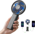 HandFan Upgraded 10,000 mAh Quiet Handheld Fan - 4.5 Inch Large Hand Held Fans Reahargeable, 180° Foldable Portable Fan [30 Working Hours] with Lanyard, Base for Disney/Travel/Concerts/Beach/Office