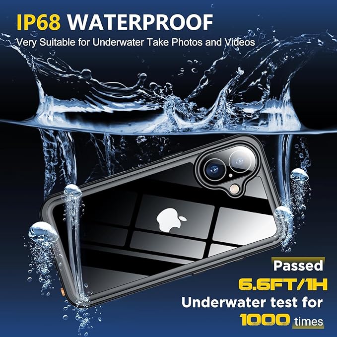 SPIDERCASE for iPhone 16 Waterproof Case, Built-in Screen Protector,12FT Military Shockproof, IP68 Underwater Heavy Duty Sealed Protection with Lanyard for iPhone 16 6.1“, Purple