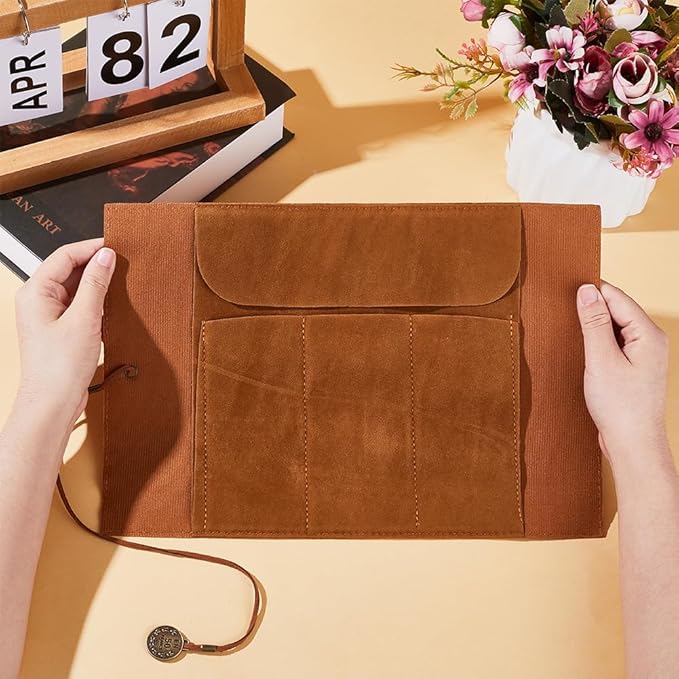 GORGECRAFT PU Leather Pencil Bag Strap Vintage Treasure Map Compass Cover Rollup Storage Organizer Retro Pen Bag Wrap Roll Case Holder Portable Stationery Pouch with Alloy Charming Rectangle(Peru)