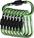 YUCHIYA 8 Pack D-Shape Carabiner Clasp with Screw Gate, 2.2 Inch Mini Keychain Clip Key Chain Buckle, Aluminum Alloy Keyrings Hook for Outdoor Hiking not for Climbing