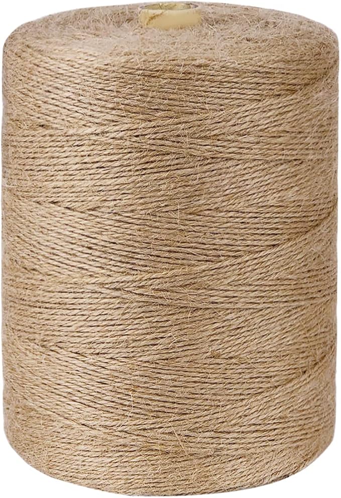 PerkHomy Jute Twine String 3600 Feet Natural Thin for Craft Gardening Plant Gift Wrapping Tag Art Wedding Home Decoration Packing Material Christmas Bulk (3600 FT * 2mm (3Ply))