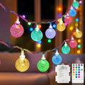 Metaku RGB Globe String Lights Battery Operated 26ft 60LED Fairy String Lights with Remote 16 Colour Changing Garden Waterproof Indoor Outdoor Decorative Light for Garden Patio Home