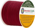Mandala Crafts Round Genuine Burgundy Leather Cord for Jewelry Making – 1mm Cowhide Leather Rope String Lace for Kumihimo – 20 Yards Cowhide Craft Cording Spool