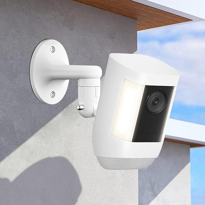 2Pack Wall Mount for Ring Spotlight Cam Battery and Ring Spotlight Cam Plus/Pro (Battery), 360°Adjustable Security Wall Mount Bracket for Ring Cam Indoor/Outdoor Use (Camera Not Included)