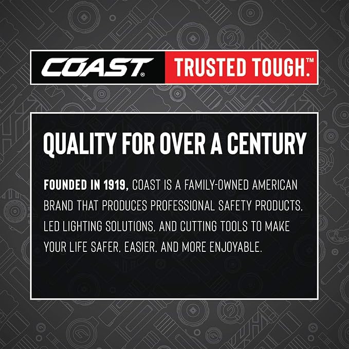 Coast® FL19 365 Lumen Dual Color (White & Red) LED Headlamp, Batteries & Hard Hat Clips Included, Black (Pack of 2)