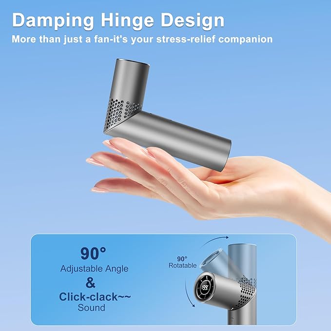 Portable Handheld Fan - Rotatable Mini Fan, High Speed Wind Cooling, 199 Speeds Stepless Control, Digital Display, 3-in-1 Rechargeable Personal Fan for Travel, Outdoor, Birthday Gifts for Women Men