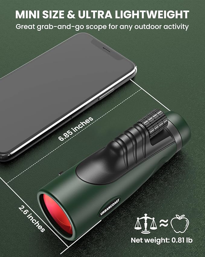 15X54 Monocular Telescope for Adults High Powered – Waterproof, BAK4 Prism, FMC Lens, Compact Spotting Scope for Bird Watching, Hunting Gear, Hiking Accessories, Travel & Camping Gifts