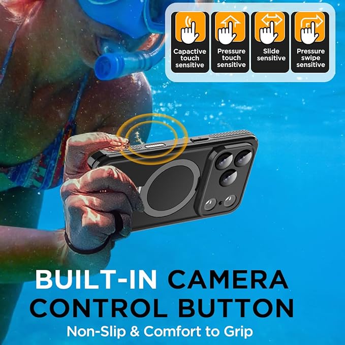 AICase Magnetic for iPhone 17 Pro Case Waterproof Magsafe[Ring Invisible Stand & Screen Protector][IP68 Underwater][Dropproof][Dustproof][Real 360] Shockproof Protective Phone Case 6.3" 2025