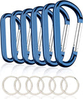CampTek Carabiner Caribeaner Clip,3" Large Aluminum D Ring Shape Carabeaner with Keyring Keychain Hook