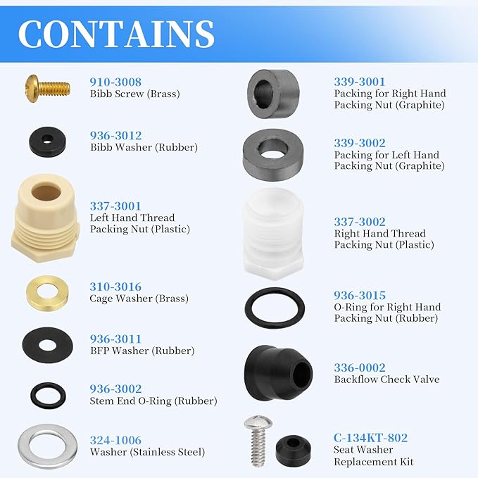 630-7755 Wall Hydrant Repair Kit Compatible with 300 400 500 Series Wall Outdoor Hydrant Faucet