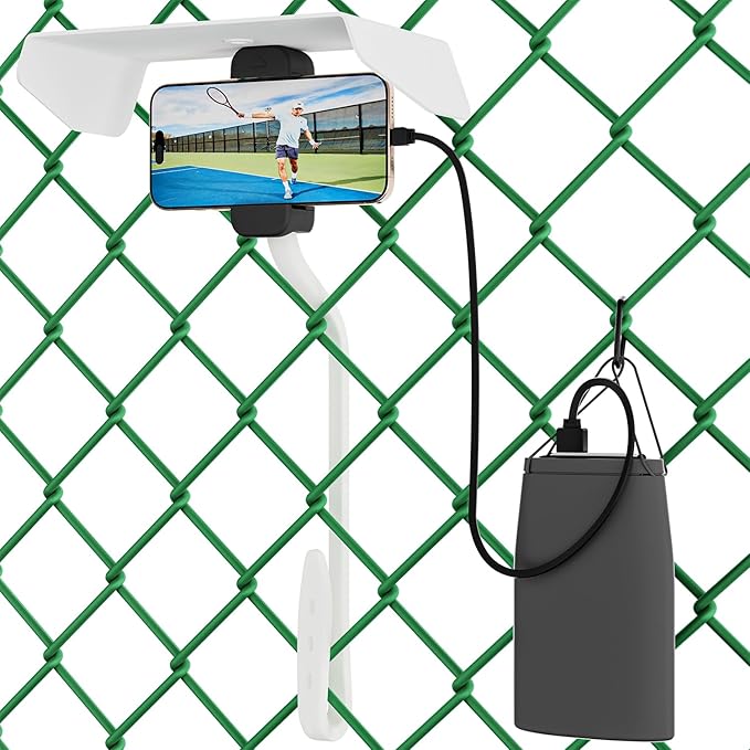 Didalo Cell Phone Fence Mount with Shade, Mounting Kit for Gamechanger for iPhone, Keep Phone from Overheating During Recording Baseball,Softball and Tennis Games in Summer