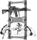 Savior Equipment Horizontal Steel Wall Mount Firearm Rifle Display Rack, Compound Bow Shotgun Carbine Gun Sword Tactical Vest Gear Hanger Free-Standing Indoor Storage Organizer, 10 Mounting Hooks