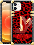 Compatible with iPhone 11 Case, Elegant High Heels Luxury Golden Decoration for Girl Women Soft TPU Shockproof Protective Hard PC Back for iPhone 11