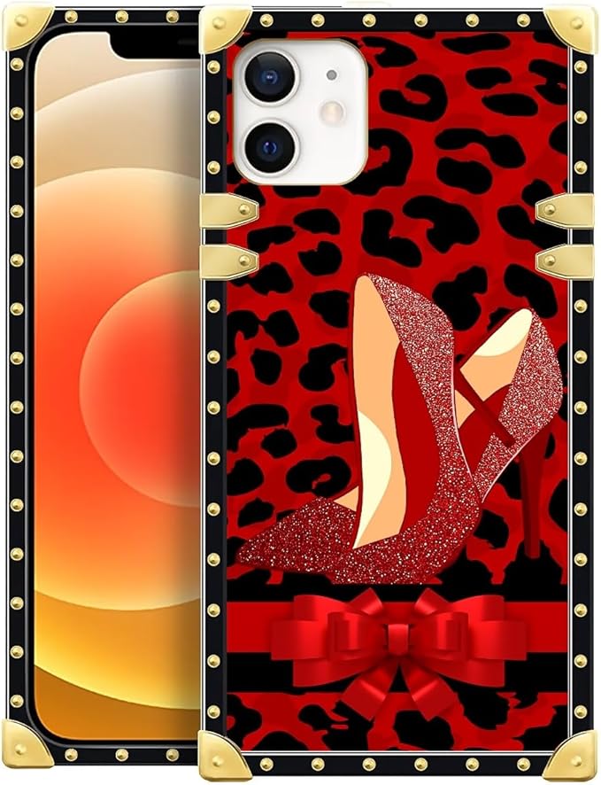 Compatible with iPhone 11 Case, Elegant High Heels Luxury Golden Decoration for Girl Women Soft TPU Shockproof Protective Hard PC Back for iPhone 11