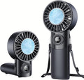 2026 Upgrade 3 In 1 Handheld Portable Turbo Fan with Ice Cooler,Rechargeable 100 Speed Mini Personal Fan 10500 RPM Small Pocket Fans Makeup fan for Outdoor,Office,Camping,Travel-Black