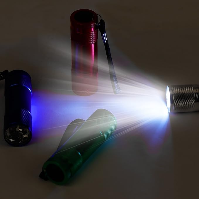 FASTPRO 30-Pack Flashlights Set, Aluminum 6-LED Flashlights Include AAA Batteries & Lanyard, for Party Favors, Camping, Hurricane Supplies