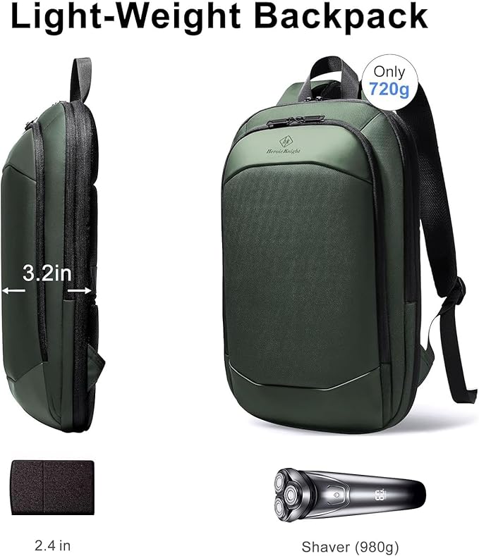 Slim Laptop Backpack for Men,Waterproof Expandable High Tech Business Work Backpack for Men and Women,15.6 Inch Lightweght Anti-theft Travel Backpack Durable College Casual Daypack Computer Laptop Bag