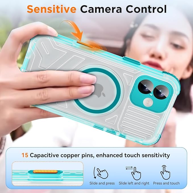WIFORT for iPhone 16 Plus Waterproof Case, [IP68 Underwater] [Blue Light Filter Lens] [15FT Military Shockproof], Fit for Magsafe Full Body Magnetic Frosted Phone Case with Lanyard, 6.7" Teal