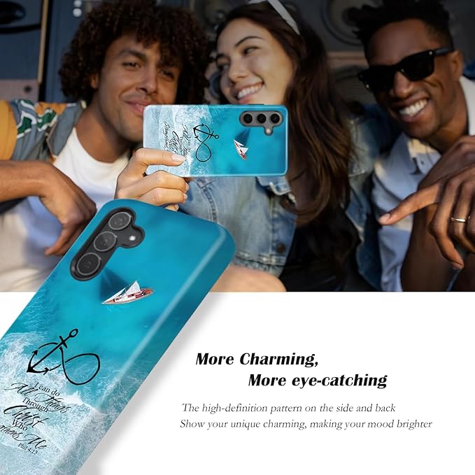 Compatible for Samsung Galaxy A17 5G Case, Dual Layer Heavy Duty 2 in 1 Shockproof Protective Phone Case,Anchor Christian
