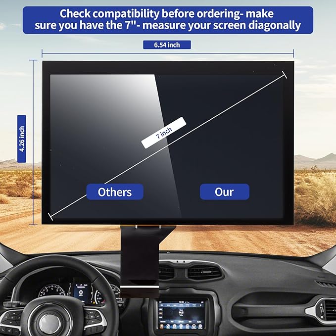 TsuperU 7" Uconnect Screen Replacement Fit 2017-2020 Jeep Compass Radio Touch Screen, LCD Display and Digitizer for Jeep Renegade Touchscreen Navigation TDO-WXGA0700K00033-V2 TDO-WXGA0700K00057-V1