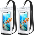 ProCase 2 Pack Floating Waterproof Phone Pouch IPX8, Universal Dry Bag Fits iPhone 17/16/15/14/13 Series, Galaxy S24/S23/S22, Pixel 8/7 (Up to 7”), Touchscreen, Underwater & Snow Protection -Clear