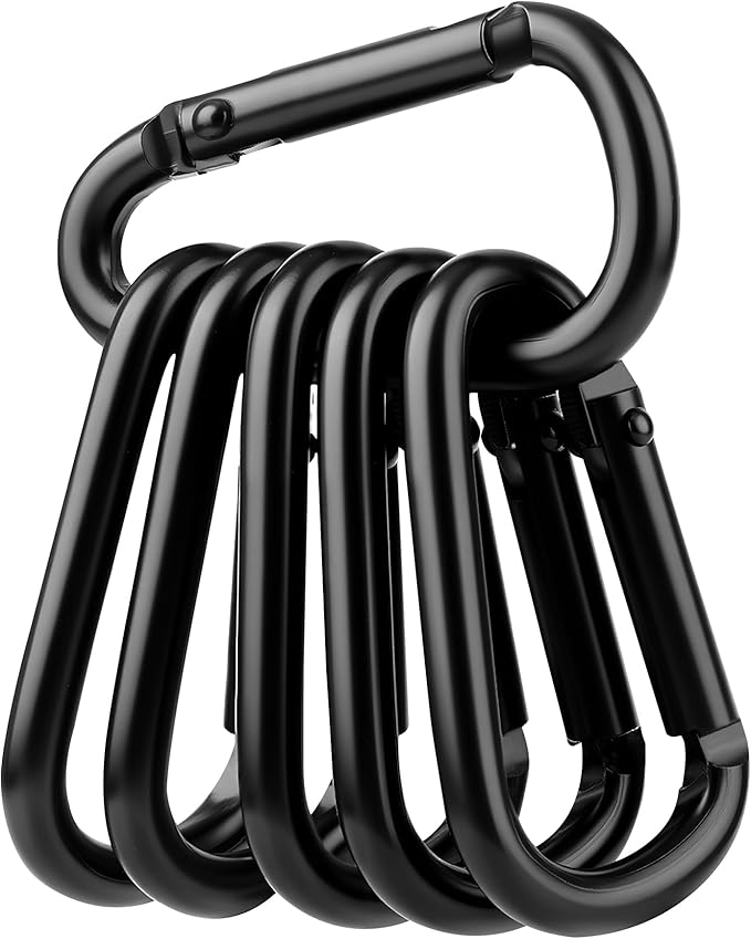 Booms Fishing CC2 Carabiner Clip, 2.3" Small Carabiner Keychain, Multi-use Aluminium D Ring Caribeener Clips