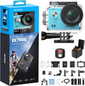 AKASO EK7000 4K30FPS 20MP WiFi Action Camera with EIS Ultra HD 131FT Waterproof Underwater Camera Remote Control 4X Zoom Support External Microphone Blue