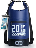 Lamicall Waterproof Dry Bag with Phone Pouch, Floating Roll Top Backpack, 20L, Blue