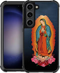 for Samsung Galaxy S23 Plus Case, Red Virgen Guadalupe Pattern Graphic Design Girl Boy Soft Silicone Hard Acrylic Shock Protection for Samsung Galaxy S23 Plus