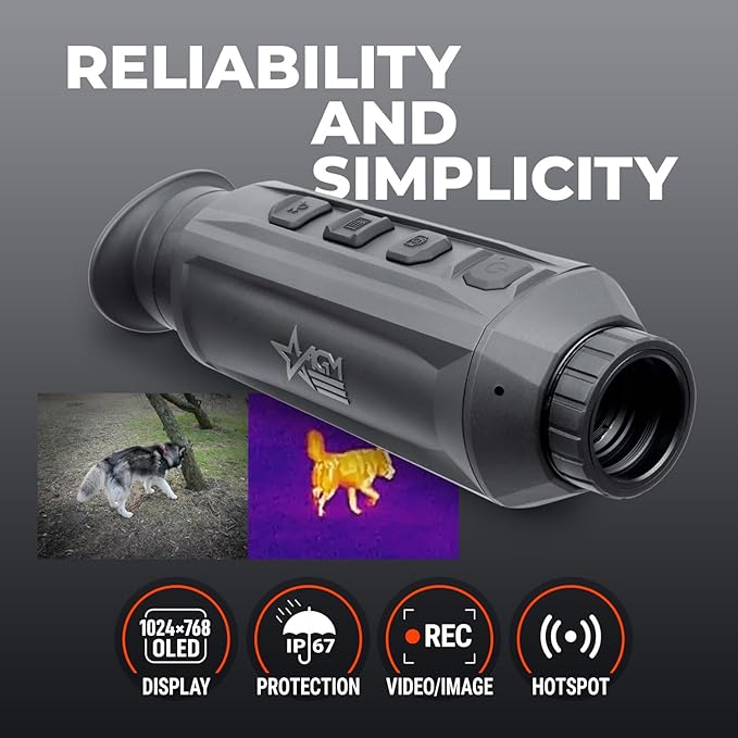 AGM Global Vision Taipan V2 Thermal Imaging monocular for Hunting with Advanced 12μm Sensor, Video Recording, WiFi, IP67 Waterproof