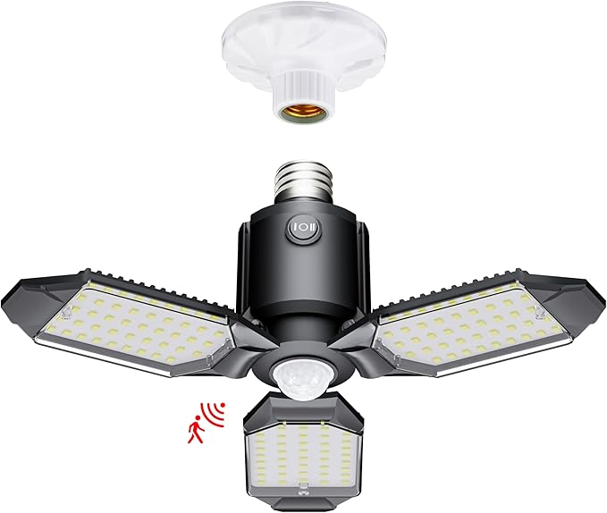 Motion Sensor Garage Light, 80W Motion Activated LED Shop Light for Stairway, Workshop, Basement (1Pack)