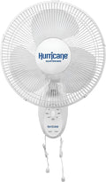Hurricane Supreme 12” Portable Oscillating Wall Mount Fan, Space Saving, Powerful, and Quiet 3 Speed Airflow, Adjustable Tilt for Home and Workshop