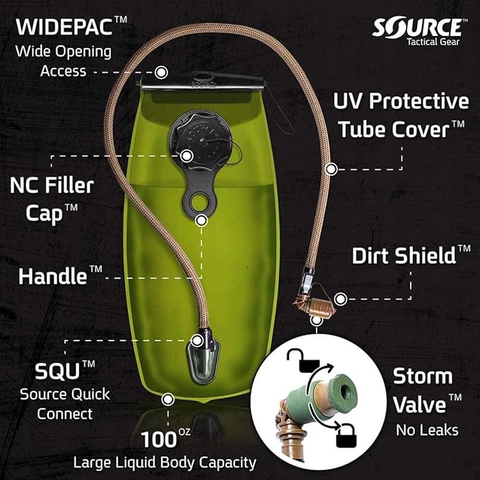 Source Wxp Storm Valve Black Hydration Reservoir System