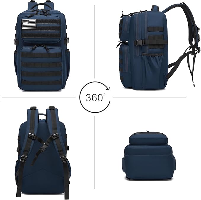 Wotony Military Tactical Backpack for Men Waterproof Daypack 3 Day Assault Pack Molle Bag with Water Bottle Holder