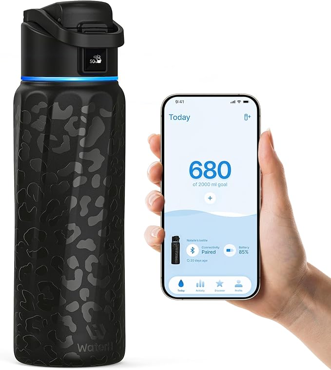 BOOST Smart Water Bottle with Reminder & Tracker, Double Wall Vacuum Insulated Bottles Stainless Steel, 32oz BPA-Free Wide Mouth for School, Gym, Office, Ideal for Mother's Day