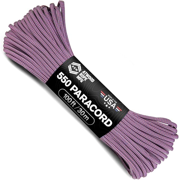 Atwood Rope MFG Color Changing 550 Paracord 100 Feet 7-Strand Core Nylon Parachute Cord Outside Survival Gear Made in USA | Lanyards, Bracelets, Handle Wraps, Keychain