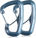 Heavy Duty Carabiner Clip Hook 8KN (1763 lbs), 2 PCS Ultra-Light Aluminum Caribeaners with Double Door D Ring Shape, for Hammock, Camping, Hiking, Backpacking, Dog Leash, Keychain Clip
