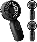 Rossesay 3 Pcs Mini Portable Fan Bulk Cute Handheld Lightweight Small Little Personal Hand Eyelash Fan 3 Speeds USB Rechargeable for Women Men Indoor Outdoor Makeup Travel (Black)