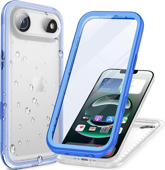 Cozycase TOP Waterproof Case for iPhone Air - Military Heavy Duty 360 Shockproof Full Body with Screen Camera Protector Double IP68 Water Dust Drop Proof Hard Rugged Tough Front Back Slim Cover